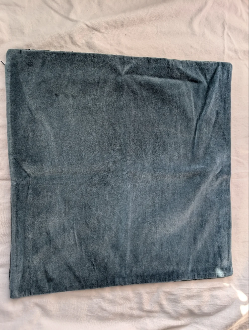 Crate&Barrel Trevino Silk Textured Green Pillow Covers  Cotton Velour Back - 2